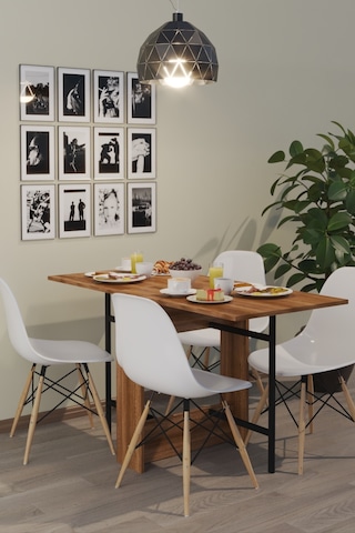 Dekorfim Flamingo Pratik Katlanır Koyu Ceviz Masa