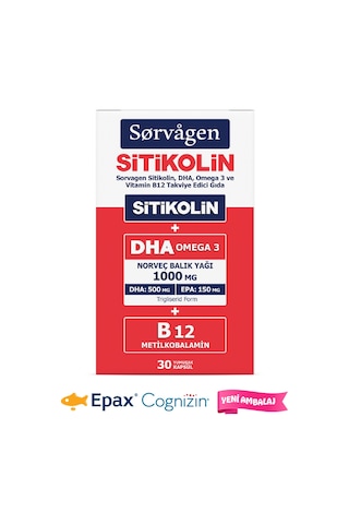 Sorvagen Smart Sitikolin DHA Omega 3 ve B12 Takviye Edici Gıda 30 Kapsül