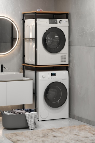 Çamaşır Makinesi Dolabı Kurutma Makinesi Dolabı Metal Banyo Dolabı Seda Çam Çam