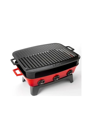 Lava Döküm Dikdörtgen Mangal Izgara Set Döküm Demir Yekpare Çift Kulplu Ölçü 36x45cm.