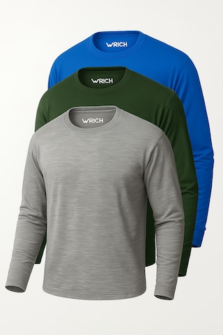 Rich Erkek Mavi-haki-grimelanj 3'lü Paket Basic Uzun Kollu Sporcu Body Mavi-haki-grimelanj