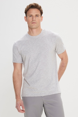AC&Co / Altınyıldız Classics Erkek Grı Slim Fit Dar Kesim Bisiklet Yaka Pamuklu Kısa Kollu Tişört Gri
