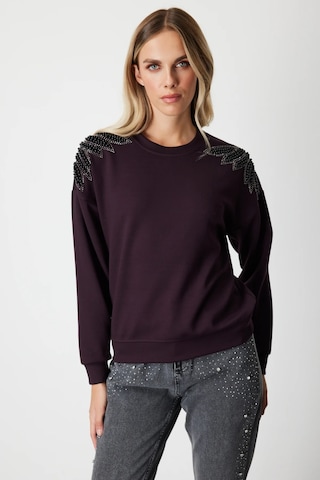 On Fashion On Omuzları İncili Sweat Lacivert