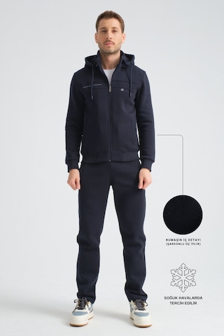 Shooter Sportswear Shooter Erkek Premium Kışlık Eşofman Takımı Regular Kapüşonlu Lacivert