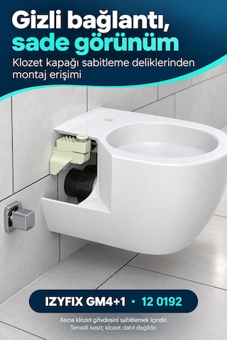 İz Yapı Izyfıx Gm4+1 Asma Klozet Gizli Montaj Seti 35 Mm Uyumlu Uzatmalı Çok Renkli