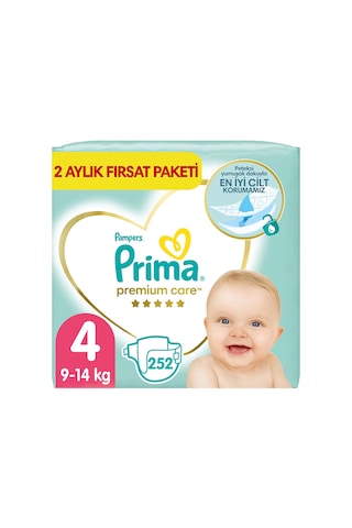 Prima Bebek Bezi Premium Care 4 Beden 2 Aylık Fırsat Paketi 252 Adet 2'li