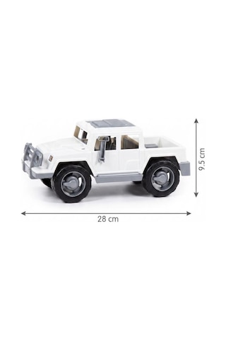 Pick-up Jeep Araba - Beyaz Arazi Tipi Açık Yük Kasalı 28 Cm Pick-up Oyuncak Kamyon