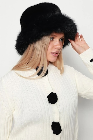 Kadın Peluş Bucket Kalpak Şapka 1143 Rkş-14 Siyah Siyah