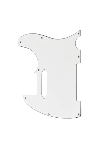 Telecaster Uyumlu Elektro Gitar Pickguard 8 Delikli Düz Beyaz