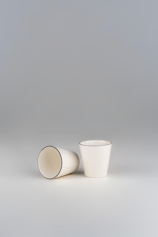 Kütahya Porselen Bone Ekin Mug Bardak 2 Parça Siyah Fileli Çok Renkli