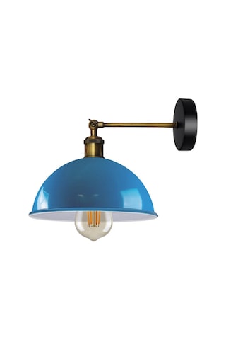 Riolight Retro1,vintage1rustik1 Açık Mavi Eskitme Duylu Masallı Tekli Duvar Aplik Şapka Çap:23cm Rio Light