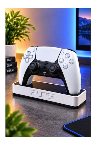 Veriqo 3d Ps5 Dualsense Uyumlu Oyun Kolu Standı Gamepad Tutucu Masaüstü Controller Standı Beyaz