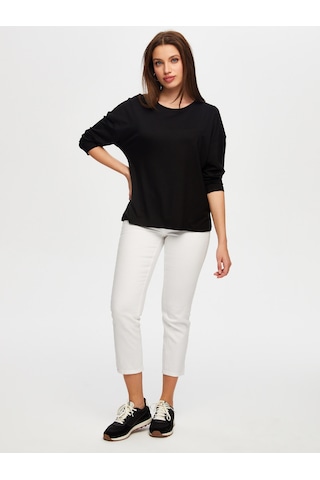 Yuvarlak Yaka Uzun Kol T-shirt B00019-1 B00019-110 Siyah