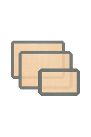 Ulzyvf Yapışmaz Tekrar Silikon Pişirme Pişirme Matı Matı Kullanılabilir Gri Gri Adet 3 Xi Gri