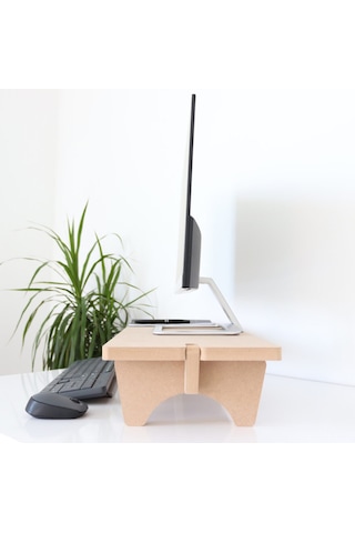 Hanwood Monitör Standı – Monitör Yükseltici – Laptop Standı – Ahşap – AMS1