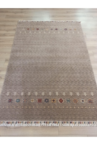 Çam Halı Funky 804 Vizon Yün Ve Bambu İle Özel Tezgahlarda Üretilen Otantik Desenli El Emeği Modern Uşak Halısı Vizon