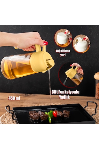 Porsima Alk-3157 Çok Amaçlı Cam Sprey Şişe Yağlık Yağdanlık Sarı