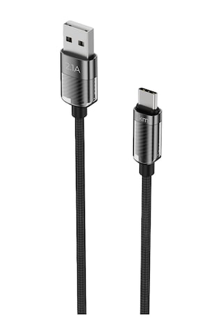 Knit Glam 2.1A Hızlı Şarj Destekli Usb-A To Type-C Şarj Ve Data Aktarım Kablosu 1 Metre Siyah