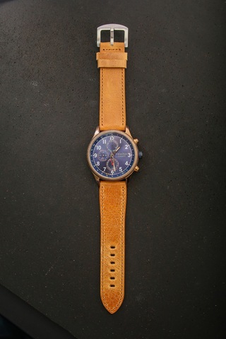 Hakiki Deri 24mm Akıllı Pimli Saat Kordonu Açık Kahverengi