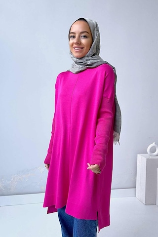 Mira Merserize Tunik - Fuşya Fuşya