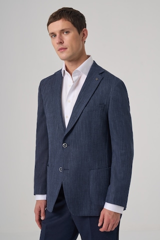 Morven Erkek Marine Poliviskon Trend Desenli Dynamic Fit Mono Yaka Ceket 26ks002005210 Marine
