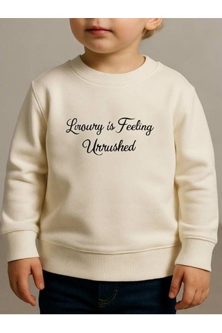 Zekids Erkek Çocuk Luxury Yazılı Sweatshirt-16192 Ekru