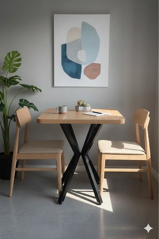 Mutfak Cafe Balkon Bahçe Restoran Yemek Masası 70x70 Metal Ayak Kalınlaştırmalı Atlantikçam