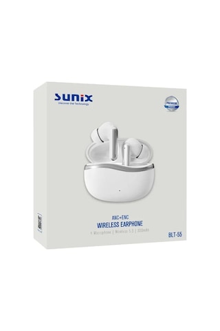 Sunix Blt 55 Anc Enc 4 Mikrofonlu 300 Mah 5.3 Bluetooth Kulakiçi Kulaklık Beyaz