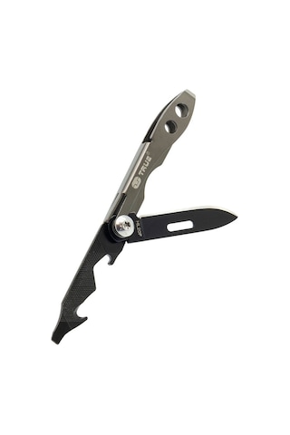 True Utility 584K Tweezer Tool Kamp Çakı Gümüş - Siyah