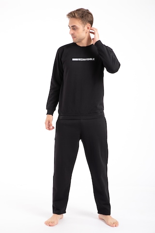 Tampap Baskılı Erkek Eşofman Takımı - Siyah