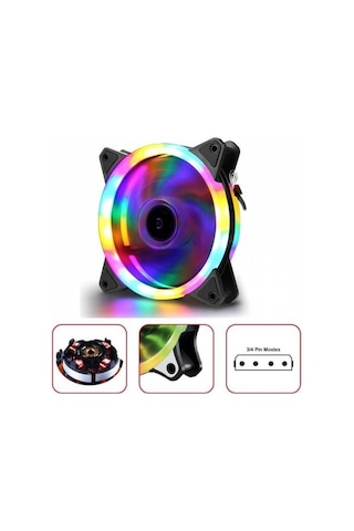 Concord C 892 Rgb Gökkuşağı Renkli 12Cm Soğutucu Pc Kasa Fanı
