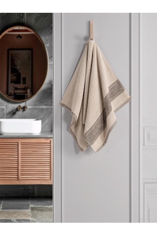 %100 Cotton Saç Havlusu Maura 50x90 Cm Bej