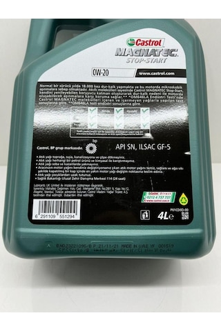 Magnatec Stop Start 4 Litre 0w-20 2024 Üretim