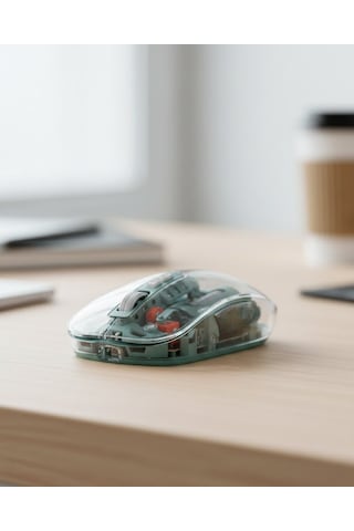 Bluetooth Ve 2.4g Usb Destekli Pilli Kablosuz Şeffaf Mouse Bluetooth Ve 2.4g Kablosuz Mouse