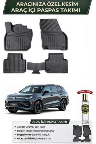 Volkswagen Tayron 2025 Model Aracınıza Özel Üretim Esnek Kauçuk Paspas Takımı