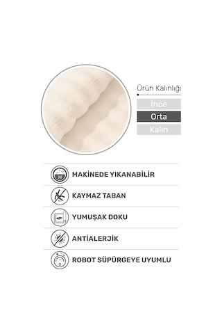 Puffy Bubble Kırık Beyaz Peluş Halı Ve Yolluk Kaymaz, Yıkanabilir, Ekstra Yumuşak, Dökülme Yapmaz Krem
