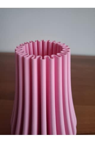 Spiral Vazo - 15 Cm Pembe