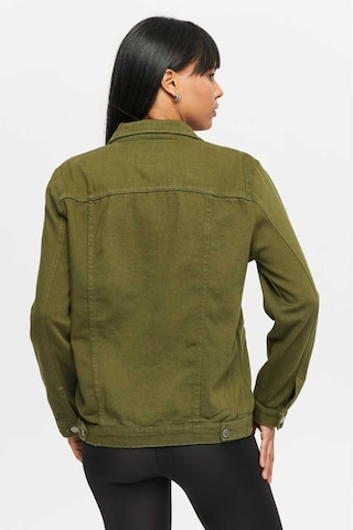 Shevega Kadın Haki Boyfriend Uzun Keten Ceket Haki