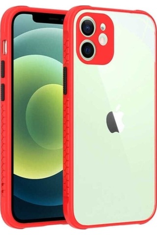 Apple Uyumlu iPhone 12 Kılıf Zore Kaff Kapak Kırmızı