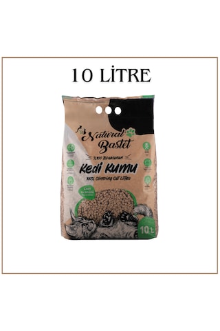 Natural Bastet Topaklanan Çam Pelet Kedi Kumu 10 Litre