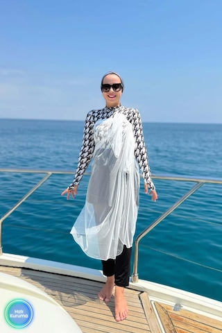 Kahijab Island Sörf 4'lü Tesettür Mayo - Siyah Siyah