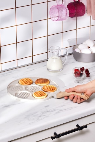 Karaca Mutfaksever Biogranit Waffle Pankek Tava 26 Cm Krem