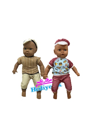 Gövdesi Dolgulu Oyun Arkadaşım Zenci Et Bebek 60 Cm