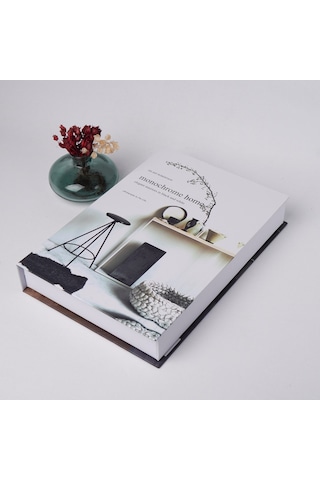 Bak Gel Al Kitap Görünümlü Dekoratif Kutu, Iskandinav Tarzı Gizli Saklama Kutusu Monochrome