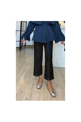 Unika Boutique Önden Dikişli Scuba Pantolon Siyah Ssiiyah