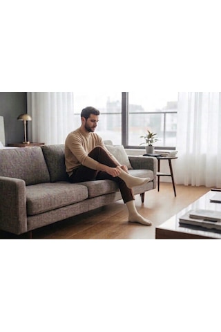 Heren Socks Heren Bambu 4'lü Erkek Soket Çorap Asortili Premium , Burun Dikişsiz, Yıkamalı Gri Bej Lacivert Füme