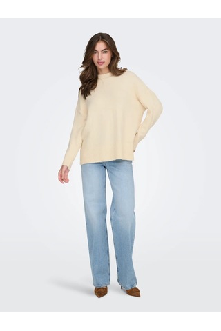 Only Onlhazel Ls Highneck Overs Pull Kadın Kazak 15352853 Ekru