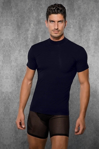 Doreanse Erkek Modal Boğazlı Yaka Kısa Kol T Shirt 2730 Lacivert 001