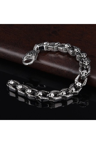 Yystore Erkek Titanyum Çelik Küba Bileklik Klt-6448 Moda Aksesuarları 22cm Çelik