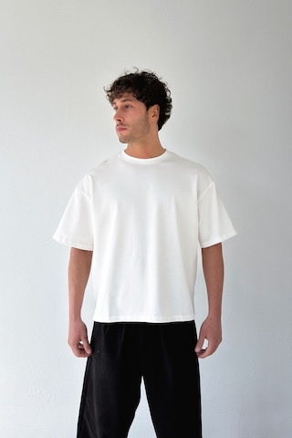 Flaw Atelıer Basic Boxy Fit Ekru Tişört-29576